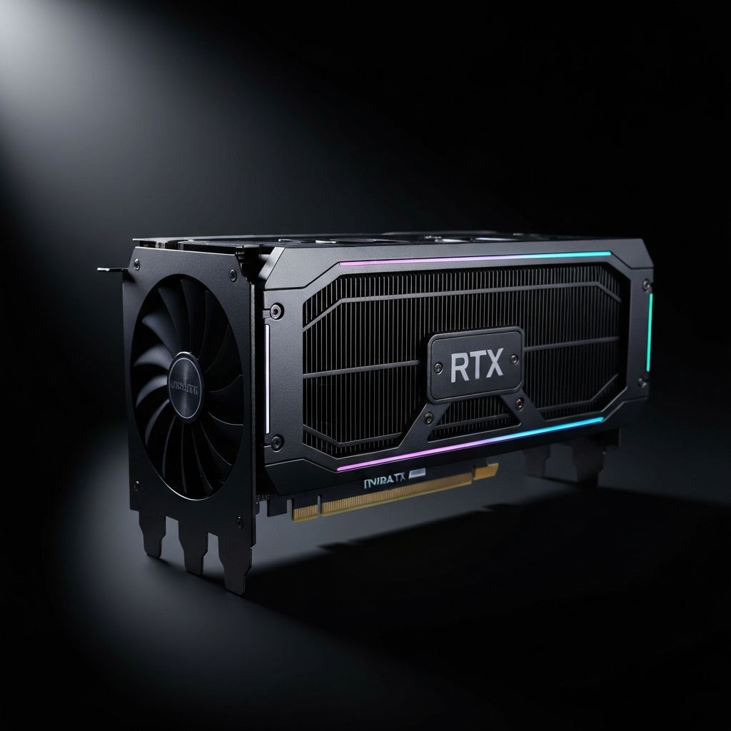 Placa de vídeo high-end fotografada em estúdio